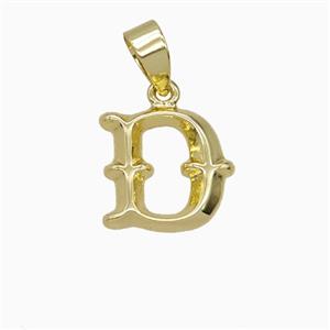 Copper Letter Pendant, Platinum Plated, approx 10-13mm