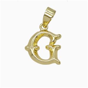 Copper Letter Pendant, Platinum Plated, approx 10-13mm