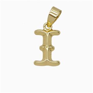 Copper Letter Pendant, Platinum Plated, approx 10-13mm