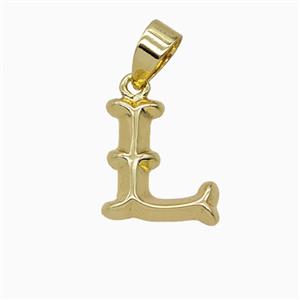 Copper Letter Pendant, Platinum Plated, approx 10-13mm