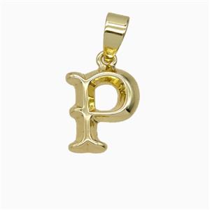 Copper Letter Pendant, Platinum Plated, approx 10-13mm