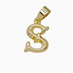 Copper Letter Pendant, Platinum Plated, approx 10-13mm