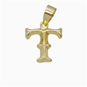 Copper Letter Pendant, Platinum Plated, approx 10-13mm