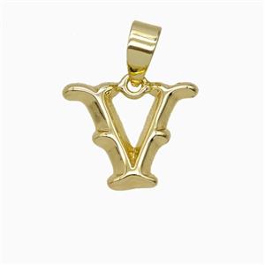 Copper Letter Pendant, Platinum Plated, approx 10-13mm