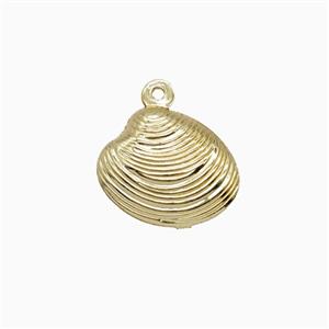 Copper Scallop Shell Pendant Gold Plated, approx 11-13.5mm