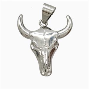 Copper Bullhead Pendant Platinum Plated, approx 25-30mm
