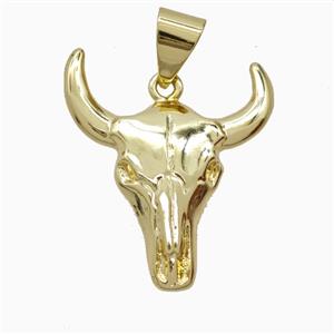 Copper Bullhead Pendant Gold Plated, approx 25-30mm