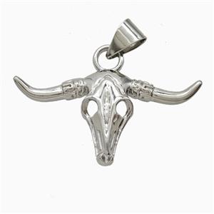 Copper Bullhead Pendant Platinum Plated, approx 20-40mm