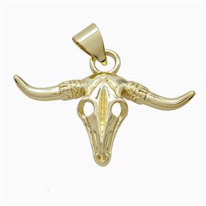 Copper Bullhead Pendant Gold Plated, approx 20-40mm