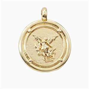 Copper Pendant, Gold Plated, approx 20mm