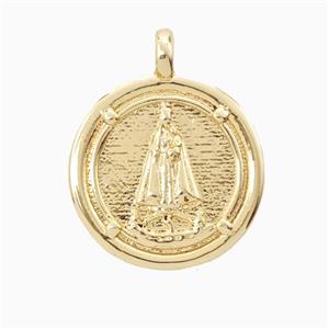 Copper Pendant, Gold Plated, approx 20mm