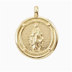 Copper Pendant, Gold Plated, approx 20mm