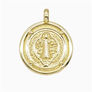 Copper Pendant, Gold Plated, approx 20mm