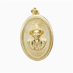 Copper Pendant, Gold Plated, approx 20-27mm