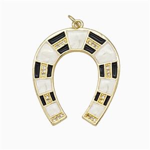 Enamel Copper Pendant, Gold Plated, approx 27-32mm