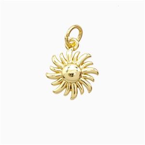 Copper Pendant Pave Zircon, Gold Plated, approx 11mm