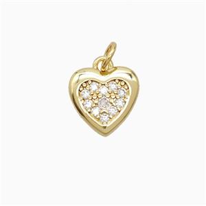 Copper Pendant Pave Zircon, Gold Plated, approx 12mm