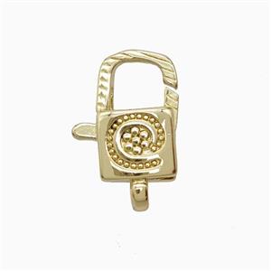 Copper Clasp Pave Zircon, Gold Plated, approx 11-17mm