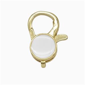 Copper Clasp Pave Zircon, Gold Plated, approx 13-20mm