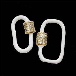 Copper Clasp Pave Zircon, Gold Plated, approx 13-24mm