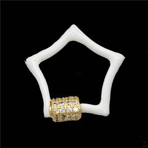 Copper Clasp Pave Zircon, Gold Plated, approx 24mm