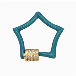 Copper Clasp Pave Zircon, Gold Plated, approx 24mm