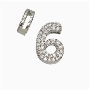 Copper Bead Pave Zircon, Platinum Plated, approx 7-14mm, 1.6-10mm hole