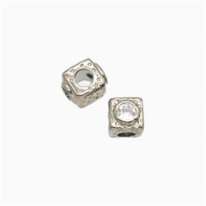 Copper Bead, Platinum Plated, approx 5mm