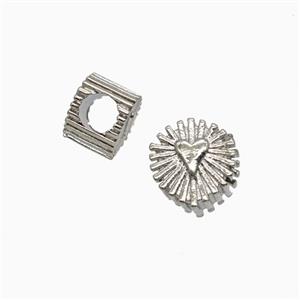 Copper Bead, Platinum Plated, approx 9mm, 5mm hole