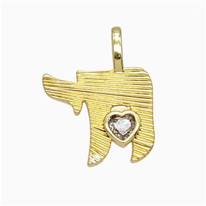 Copper Pendant, Platinum Plated, approx 14-16mm