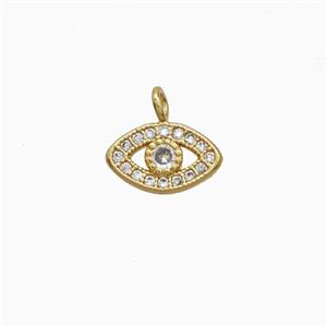 Copper Eye Pendant Pave Zirconia Gold Plated, approx 7-11mm