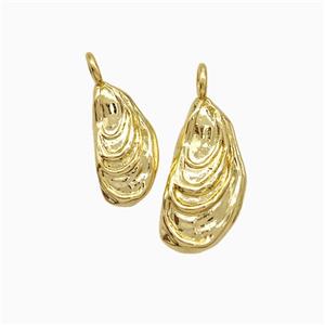 Copper Mussel Pendant Gold Plated, approx 7-14mm