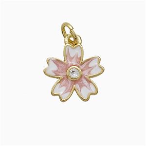 Enamel Copper Pendant, Gold Plated, approx 12mm