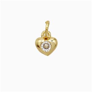 Copper Pendant Pave Zircon, Gold Plated, approx 6.5mm