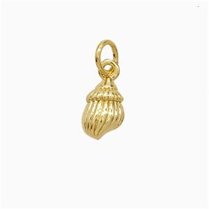 Copper Pendant Pave Zircon, Gold Plated, approx 6-8mm