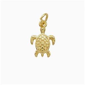 Copper Pendant Pave Zircon, Gold Plated, approx 10-12mm