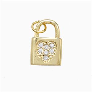 Copper Pendant Pave Zircon, Gold Plated, approx 10-15mm