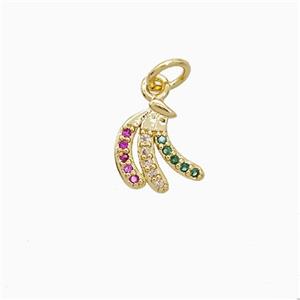 Copper Pendant Pave Zircon, Gold Plated, approx 10mm