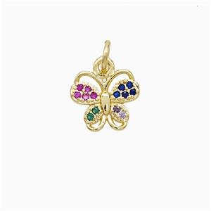Copper Pendant Pave Zircon, Gold Plated, approx 10mm