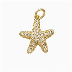 Copper Pendant Pave Zircon, Gold Plated, approx 15mm