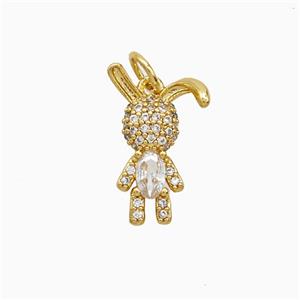 Copper Pendant Pave Zircon, Gold Plated, approx 11-15mm
