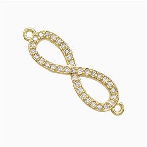 Copper Connector Pave Zircon, Gold Plated, approx 7-22mm