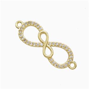 Copper Connector Pave Zircon, Gold Plated, approx 9-23mm