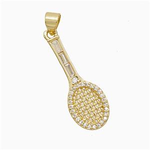 Copper Pendant Pave Zircon, Gold Plated, approx 10-25mm