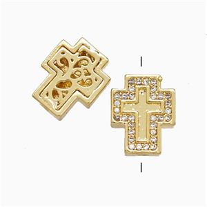 Copper Bead Pave Zircon, Gold Plated, approx 10-12mm