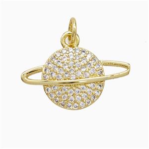 Copper Pendant Pave Zircon, Gold Plated, approx 11-20mm