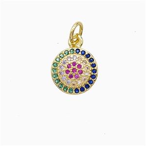 Copper Pendant Pave Zircon, Gold Plated, approx 10mm