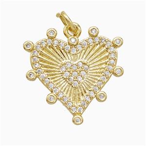 Copper Pendant Pave Zircon, Gold Plated, approx 18mm