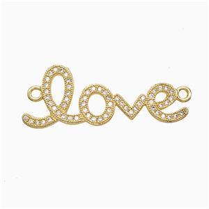 Copper Connector Pave Zircon, Gold Plated, approx 8-33mm