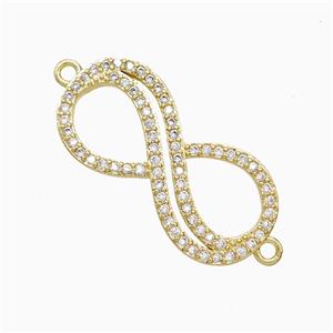 Copper Connector Pave Zircon, Gold Plated, approx 12-26mm